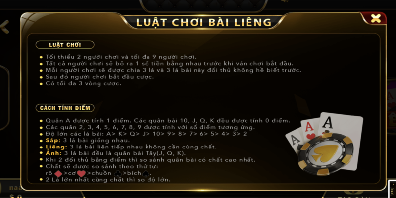 Luật chơi Liêng online chi tiết dành cho người mới 