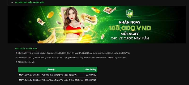 Nhiều chương trình khuyến mãi dành cho người chơi đến từ Vlot88